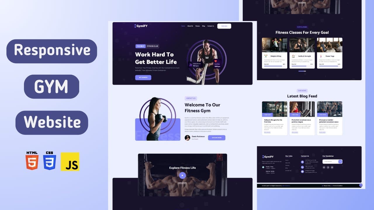 Building a Professional Gym Website from Scratch with HTML, CSS, and JS 🏋🏻‍♂️🔥