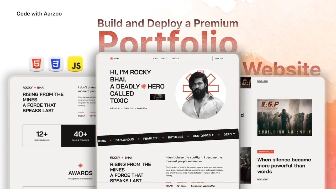 Build and Deploy a Premium Portfolio Website Using HTML CSS JavaScript | Full Project Tutorial