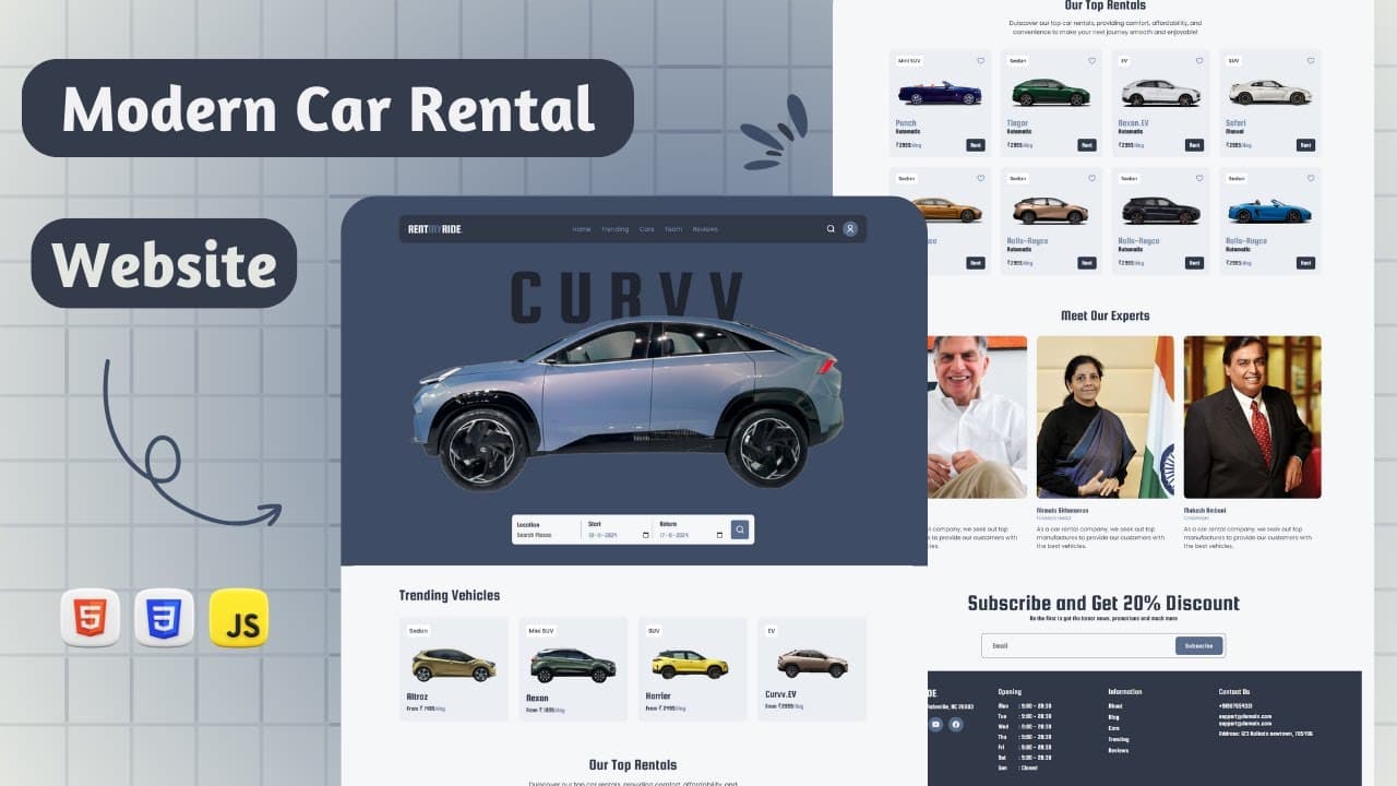 Build and Deploy a Car Rental Website with HTML, CSS & JavaScript from Scratch