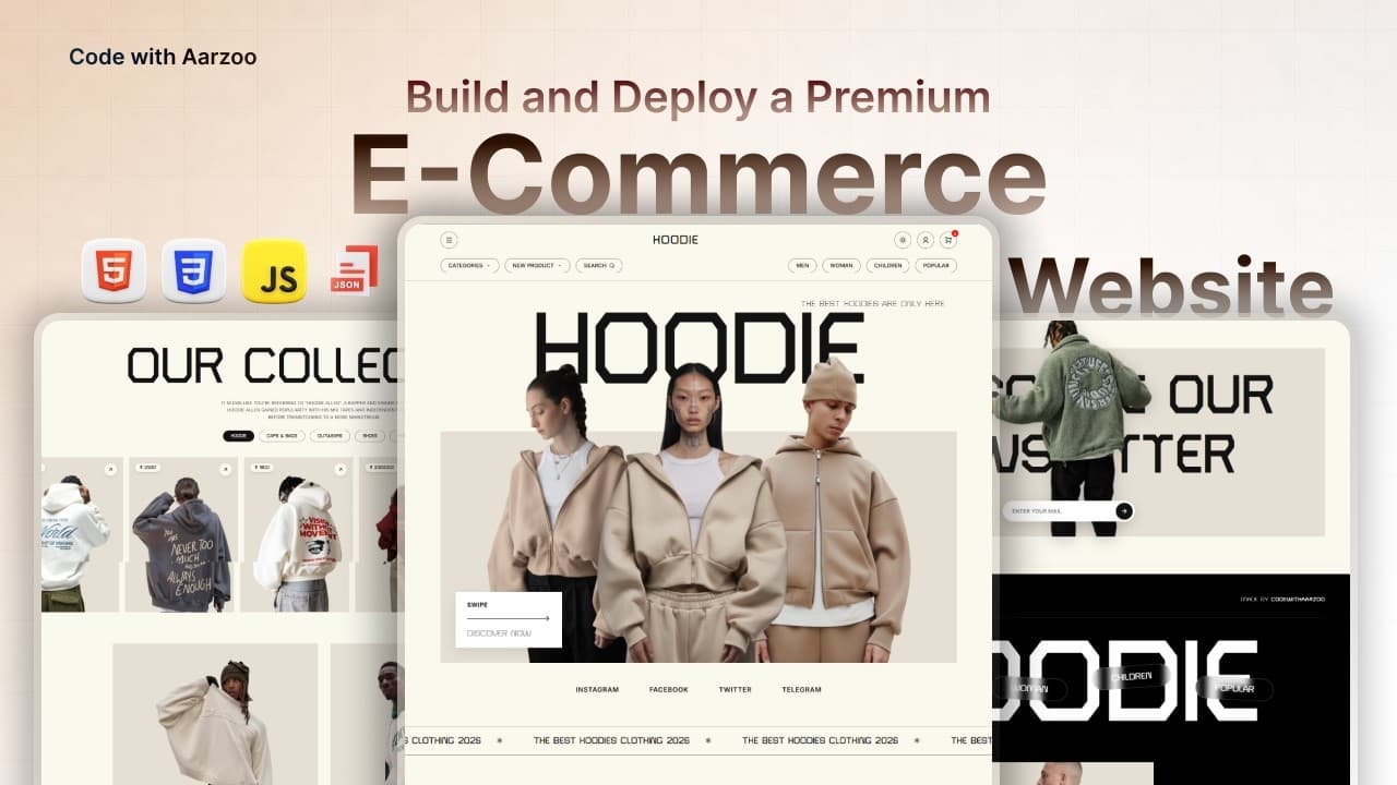 Create a Premium Ecommerce Website Using Only HTML CSS JavaScript