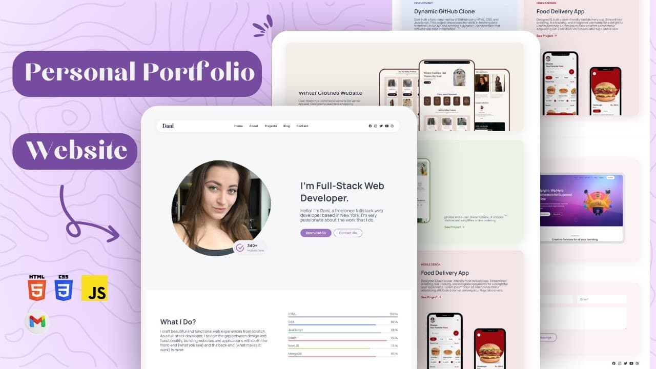 Build and Deploy an Amazing Portfolio Website from Scratch | HTML, CSS, JavaScript Tutorial